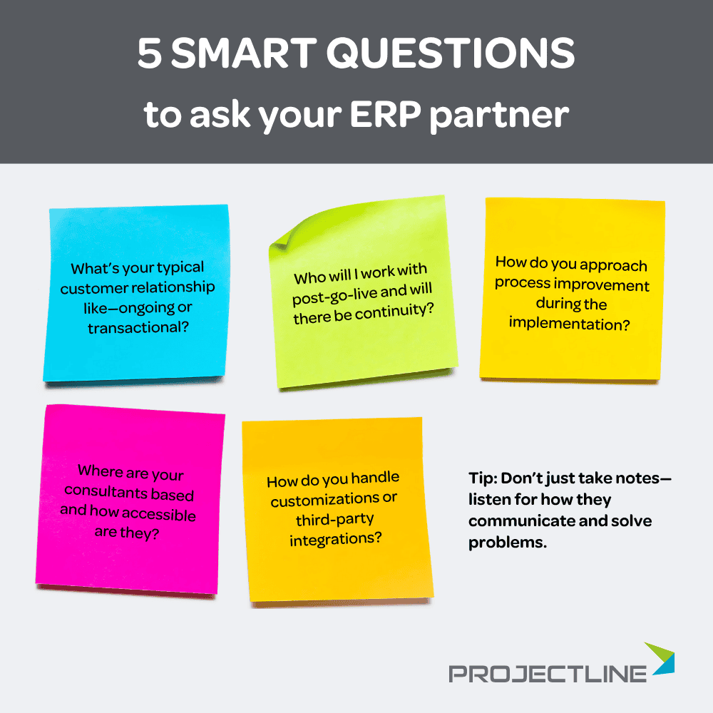 Questions to ask your potential ERP partner