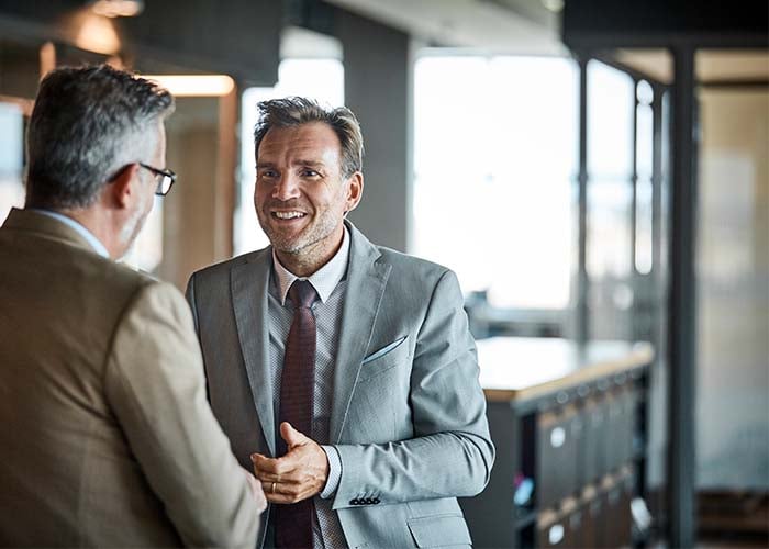 Business men having a conversation