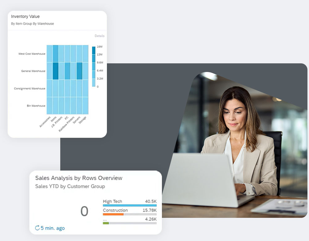 Business woman and SAP Business One KPI's