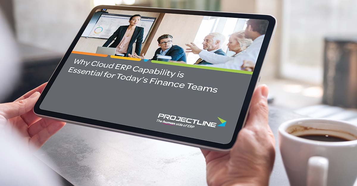 eBook on tablet - Cloud ERP for Finance Teams