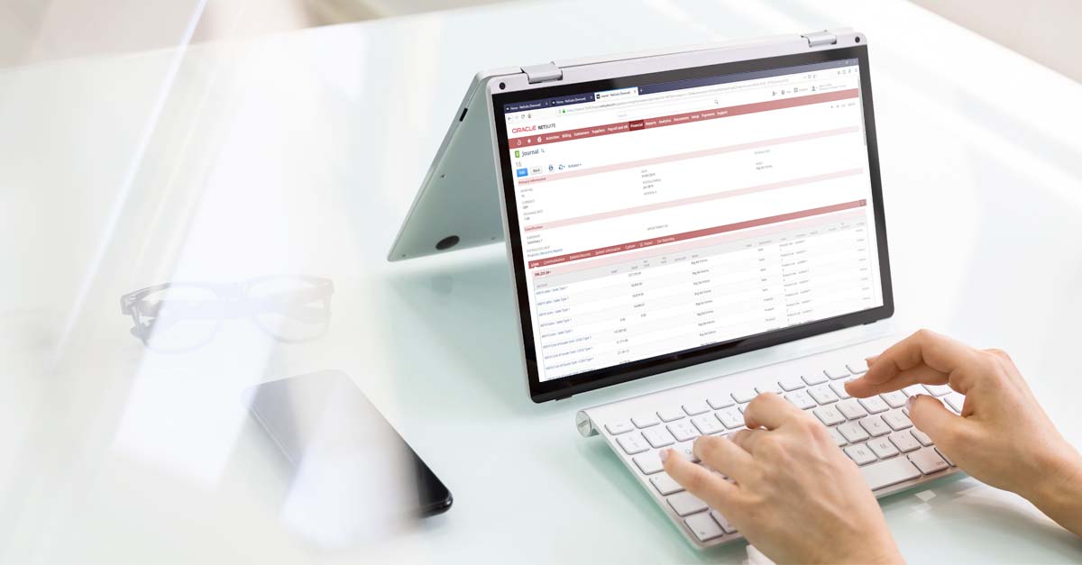 NetSuite accounting software screen