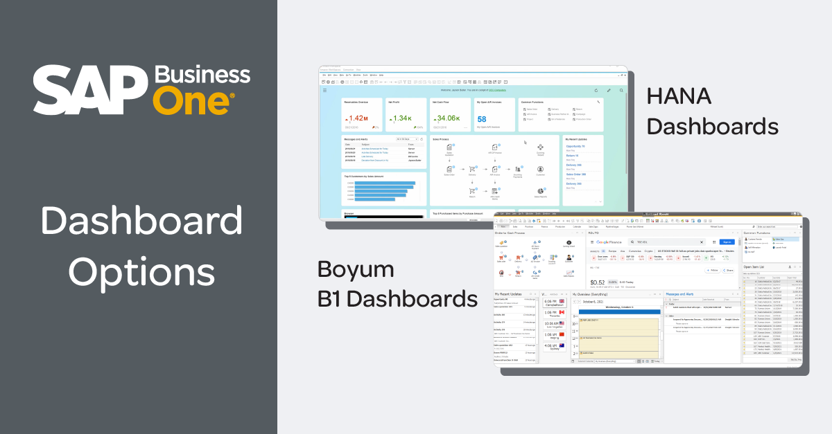 SAP Business One Dashboard Options: HANA vs Boyum Dashboards