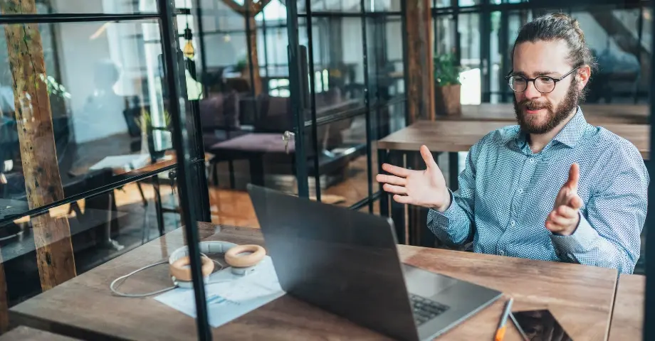 Business person on a video call