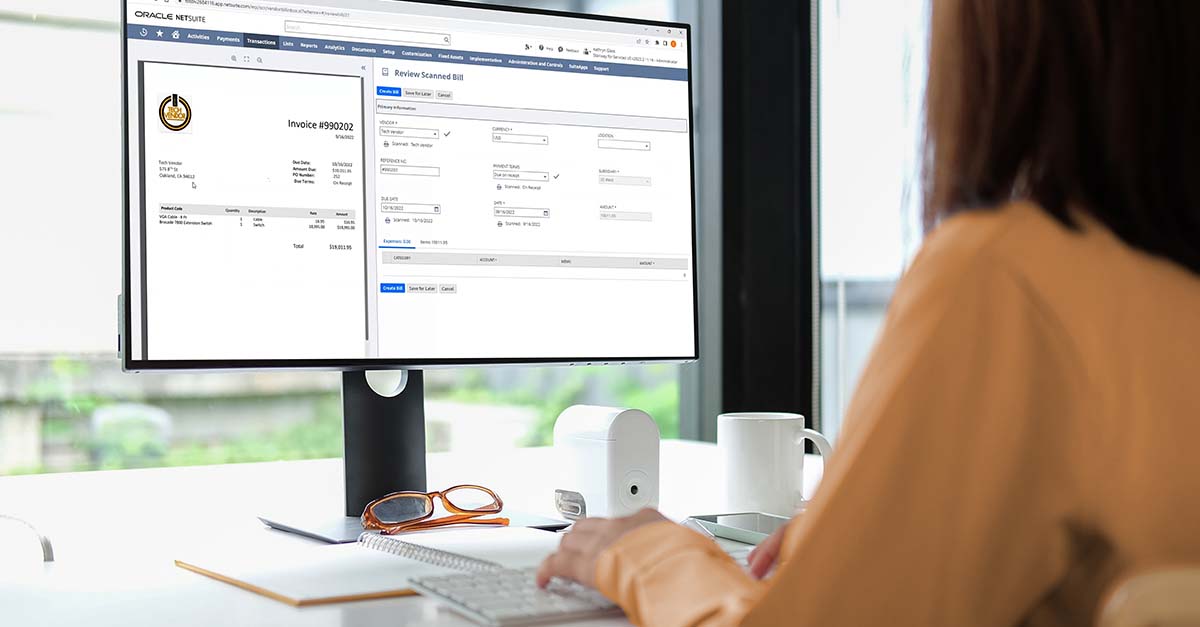 Accountant using NetSuite Bill Capture
