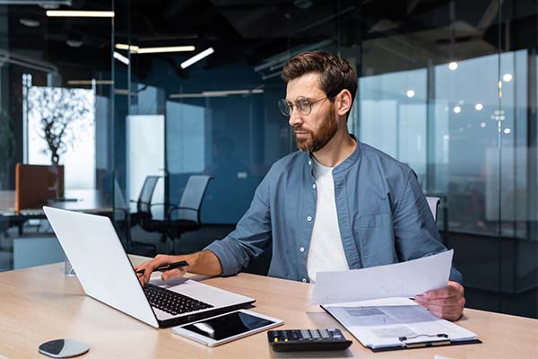 Accountant Working on Laptop