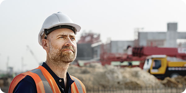 Field service worker on a job site