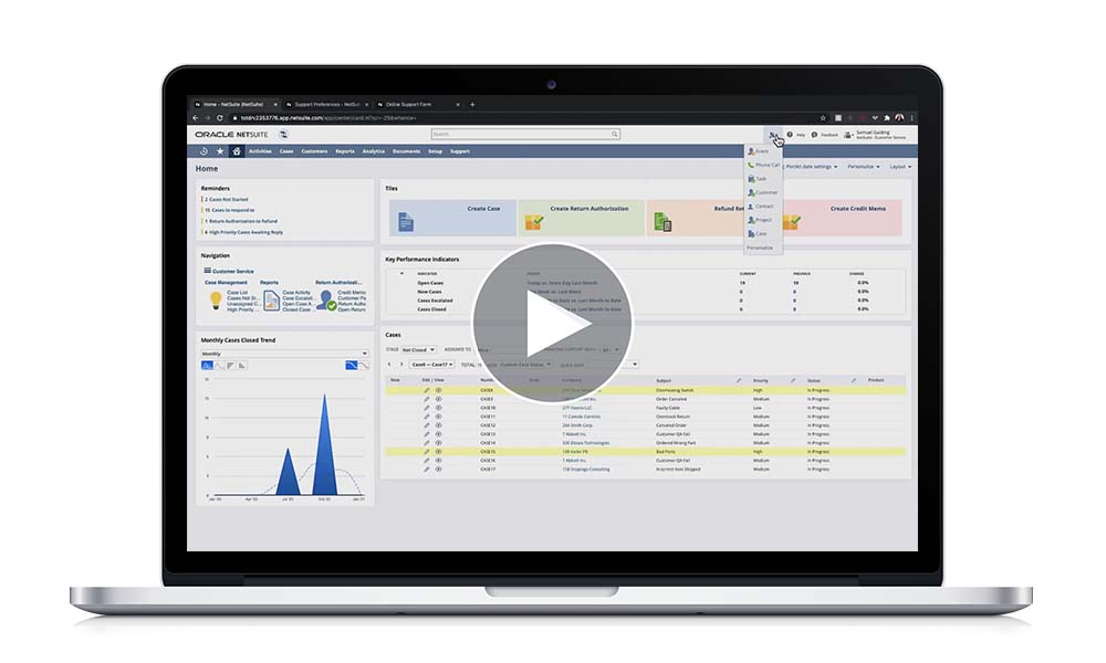 NetSuite Demo: CRM for Customer Support