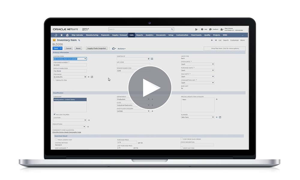 NetSuite Demand Planning Demo