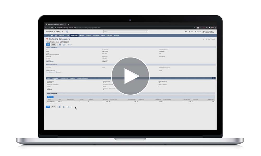 NetSuite Demo: CRM for Marketing
