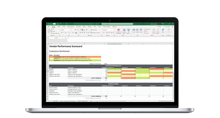 Vendor Performance Scorecard Excel Template
